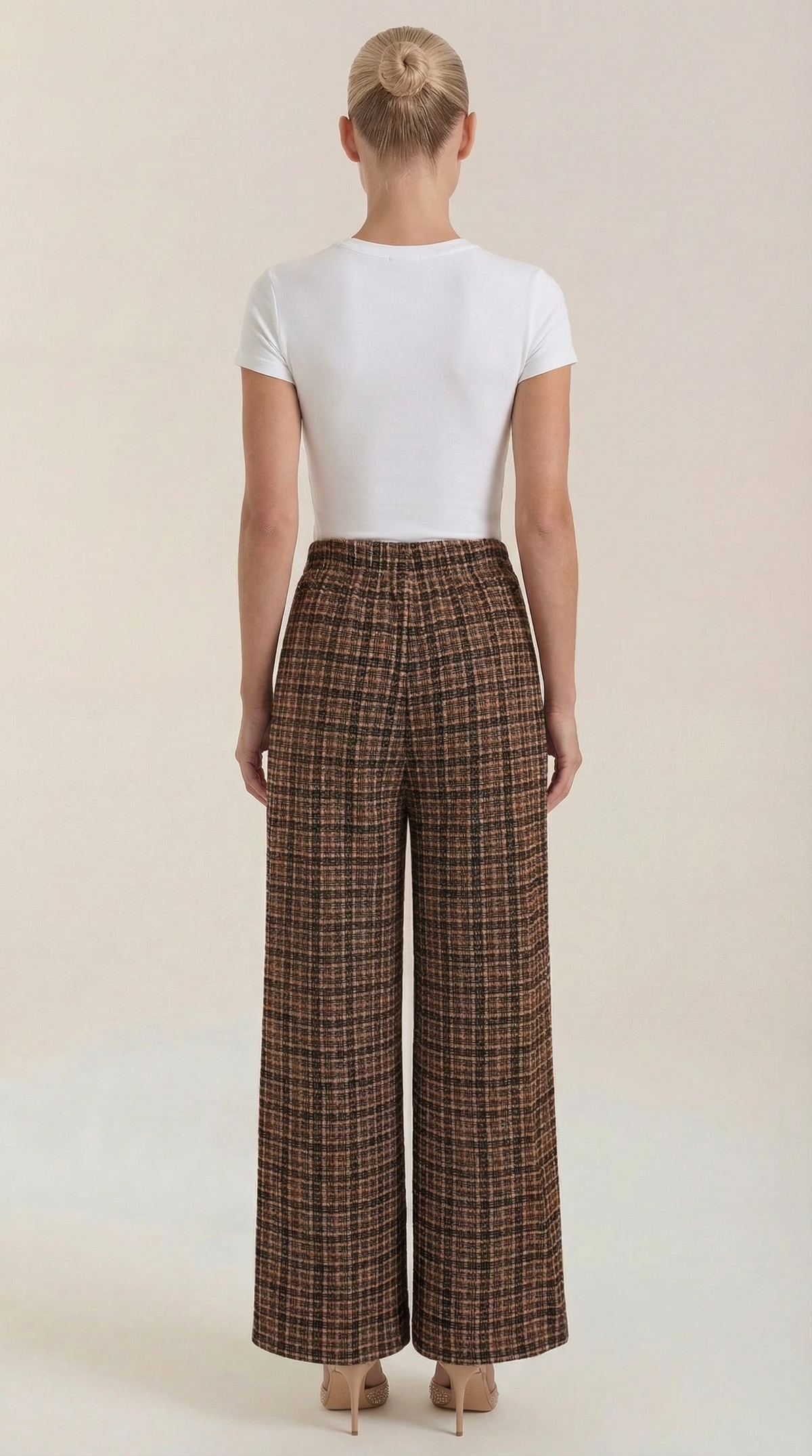 Pantalón de cuadros Naomi de pierna ancha