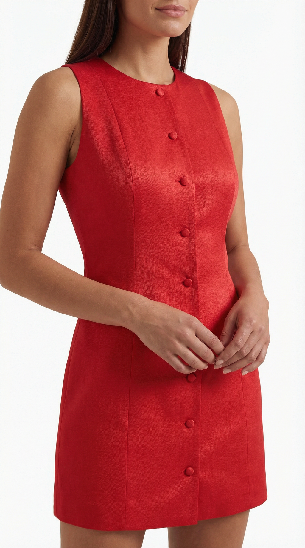 Vestido Mini Sin Mangas Patricia con Botones
