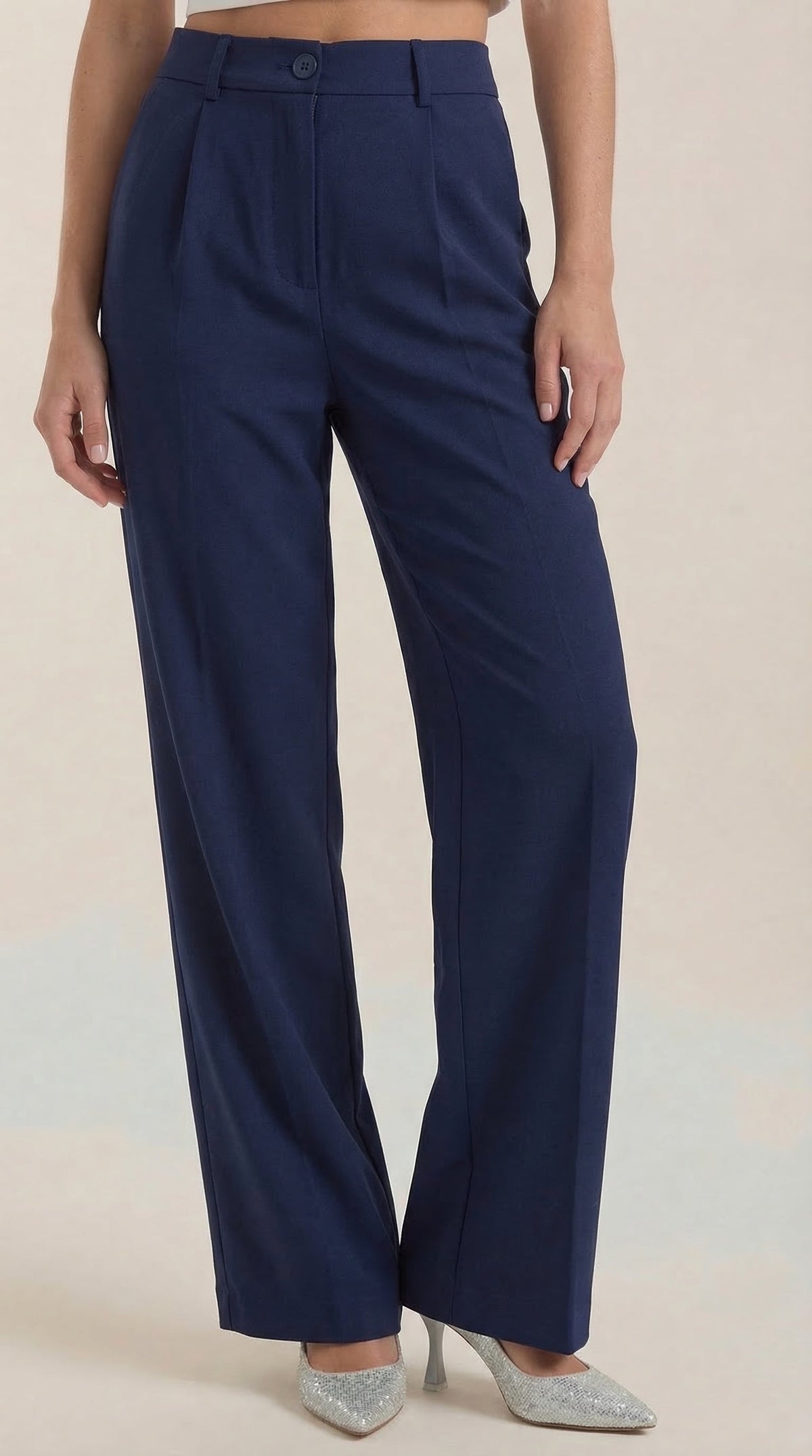 Pantalones de oficina Rebecca de pierna ancha