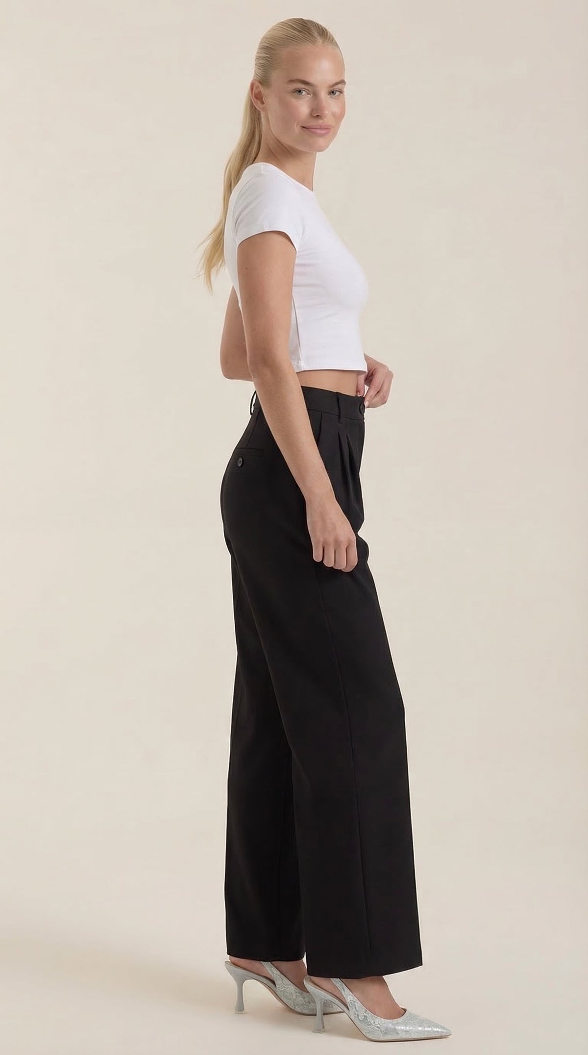 Pantalones de oficina Rebecca de pierna ancha