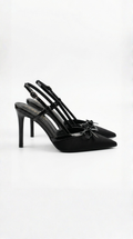 Tacones de Satén Rebecca con Detalle de Lazo