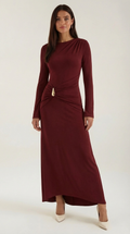 Vestido largo Renee con mangas largas
