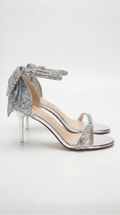 Tacones Sarah con Lazo y Tacón Decoradas con Diamantes