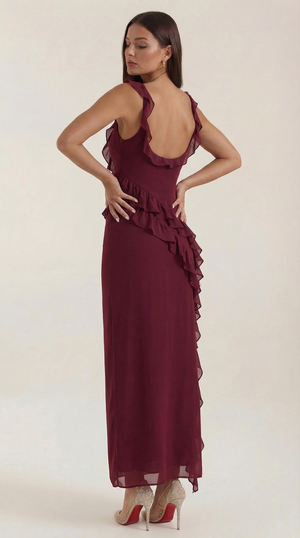 Maxi Vestido Susan con Detalles de Volantes