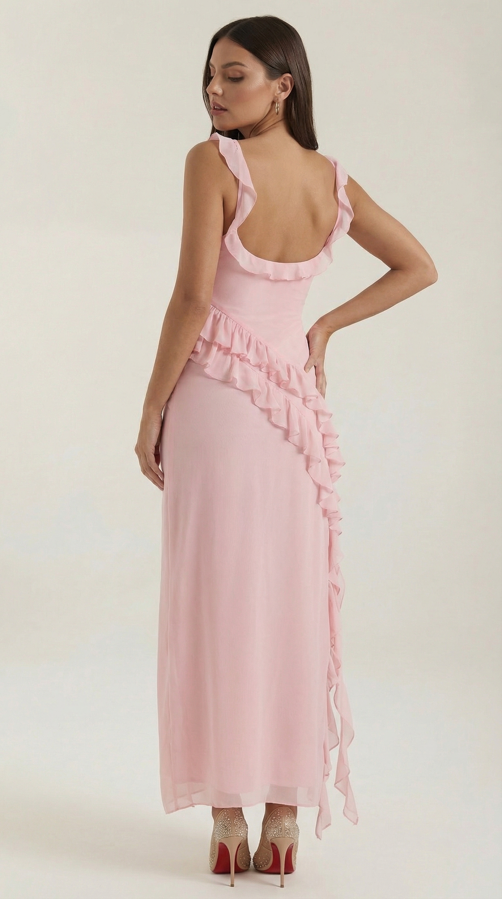 Maxi Vestido Susan con Detalles de Volantes