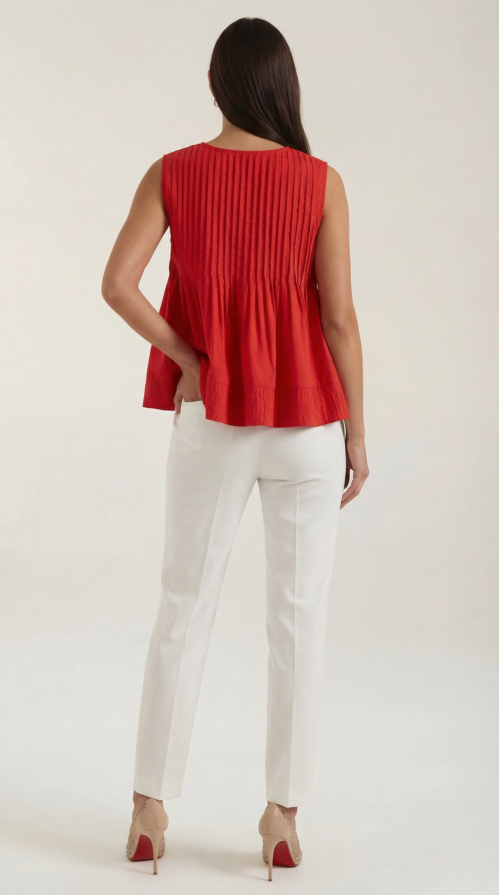Vestido peplum Tess con pliegues - Estilo premium