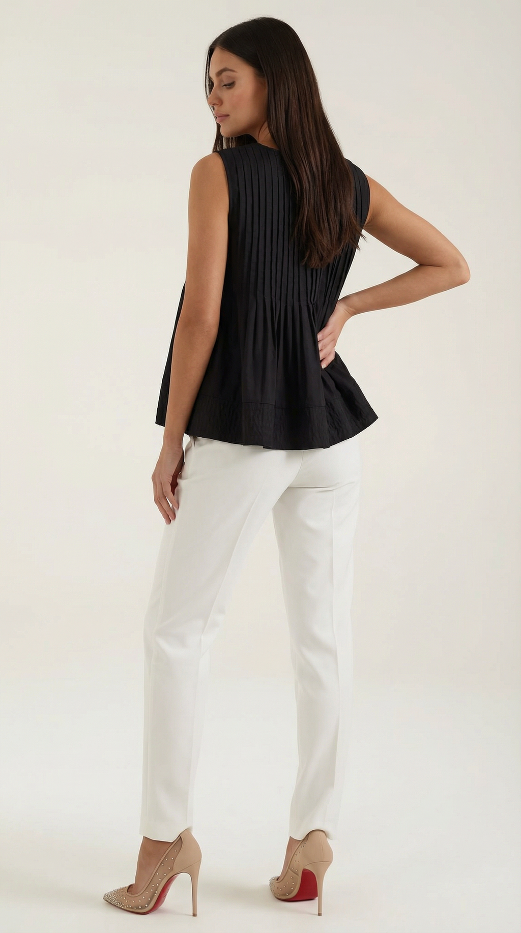 Vestido peplum Tess con pliegues - Estilo premium