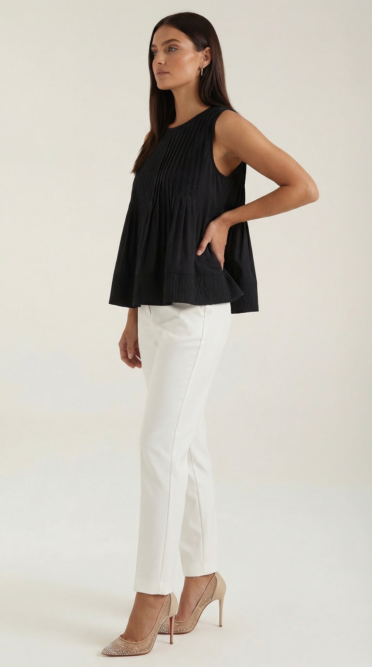 Vestido peplum Tess con pliegues - Estilo premium