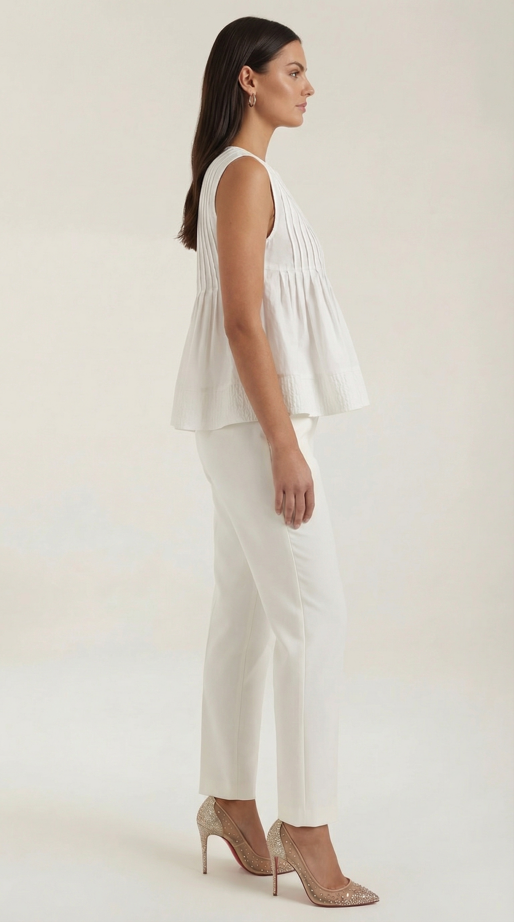 Vestido peplum Tess con pliegues - Estilo premium