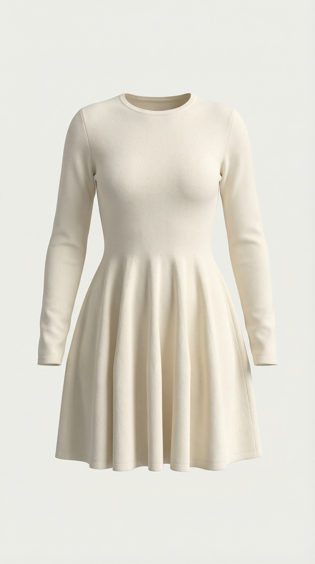 Tiffany Plisado Mini Vestido de Mangas Largas