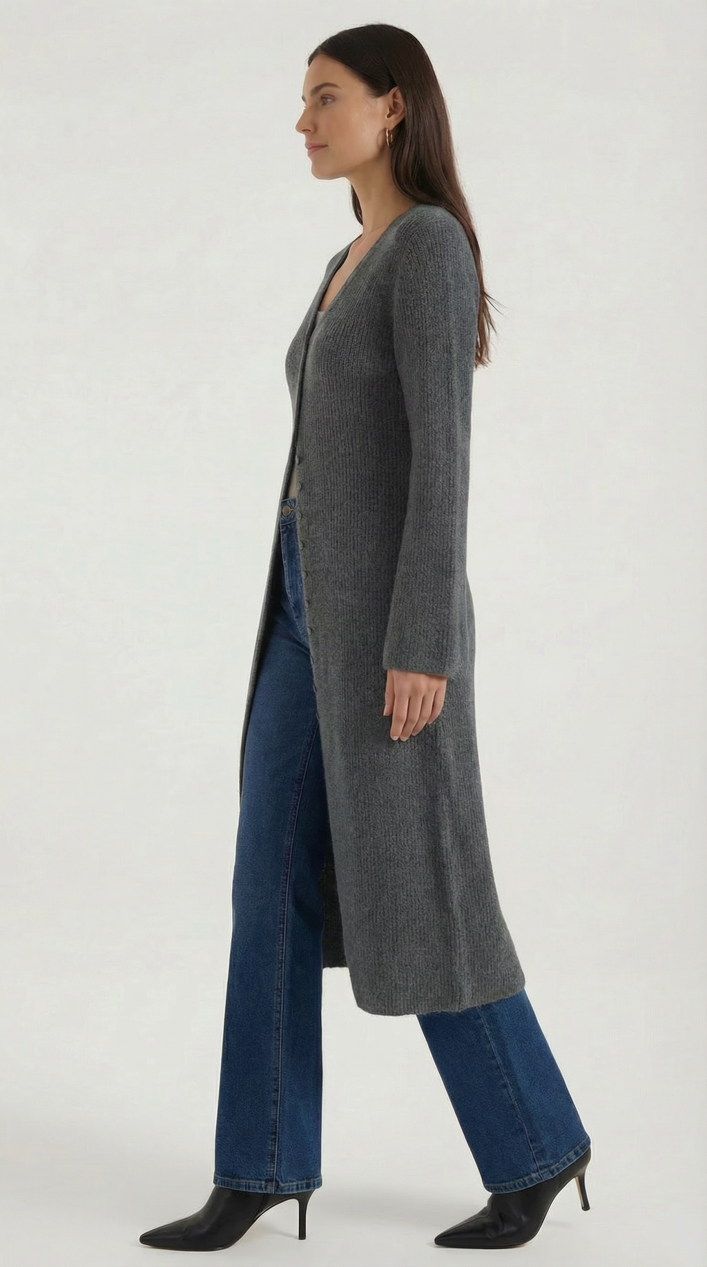 Cárdigan Maxi de Punto 'Valerie' con Escote en Forma de V