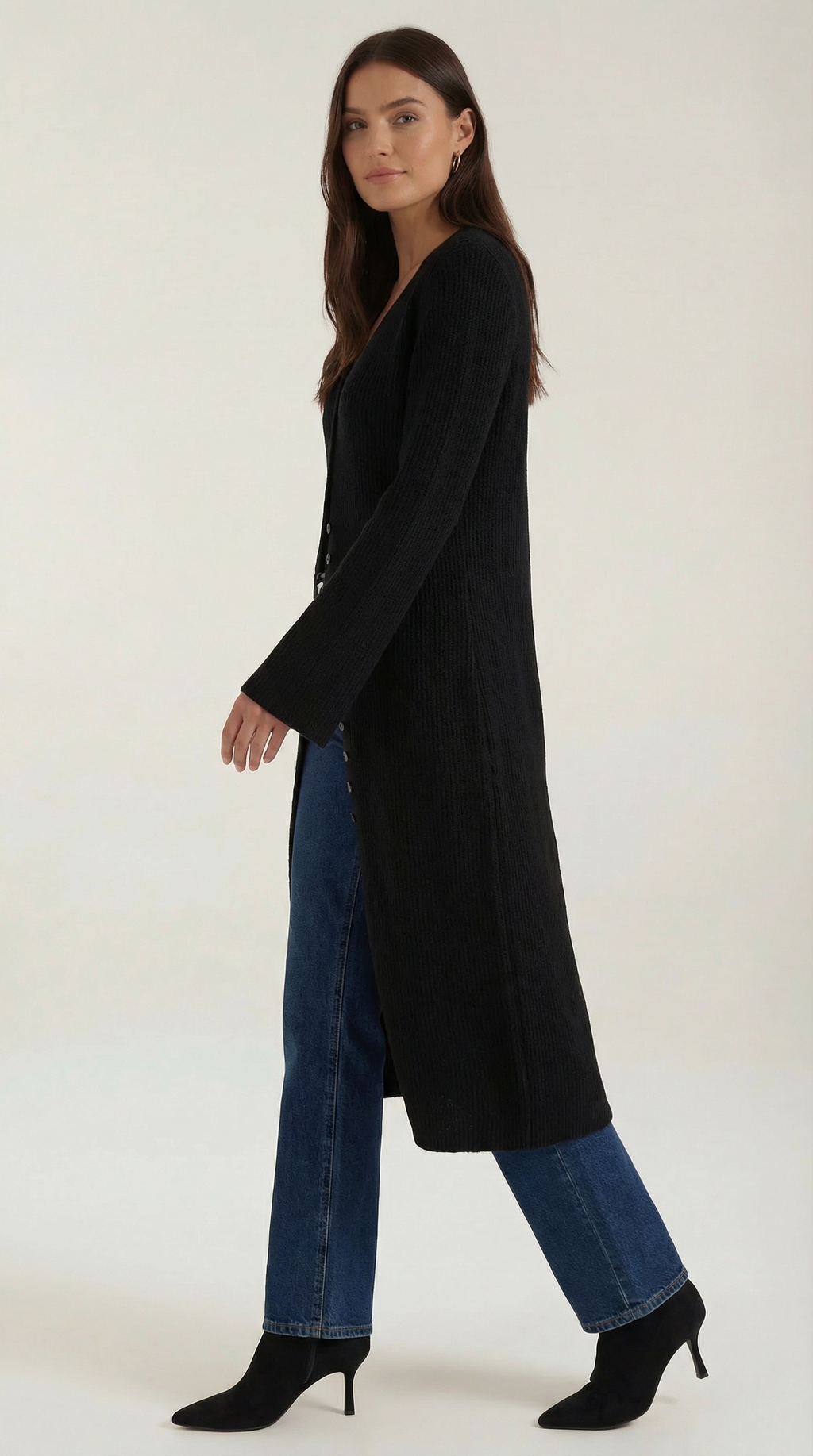 Cárdigan Maxi de Punto 'Valerie' con Escote en Forma de V