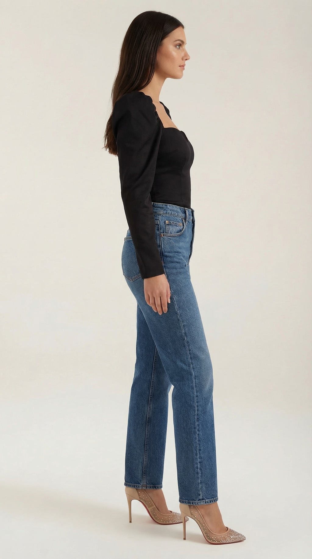 Xenia Blusa con Mangas Abullonadas