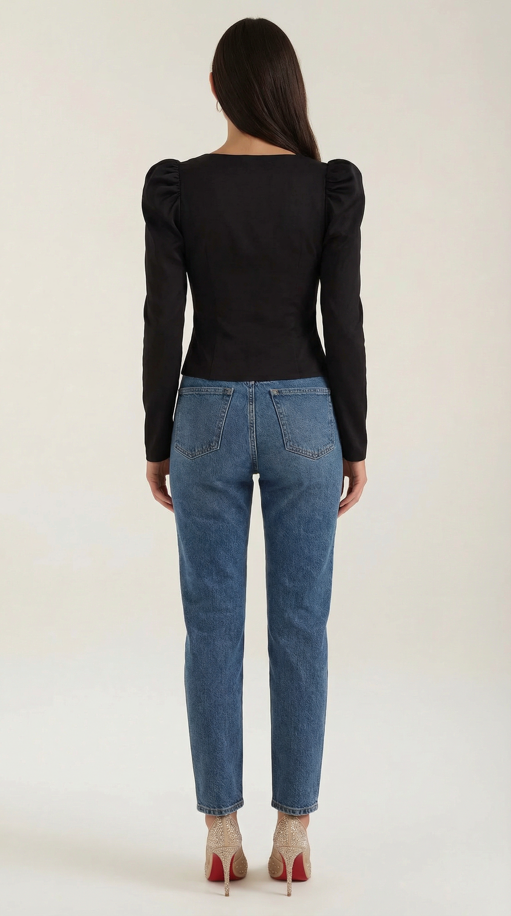 Xenia Blusa con Mangas Abullonadas