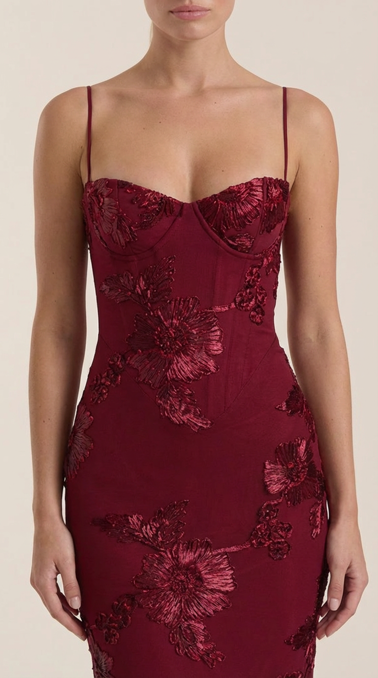 Vestido Maxi Corsé Floral Chantal