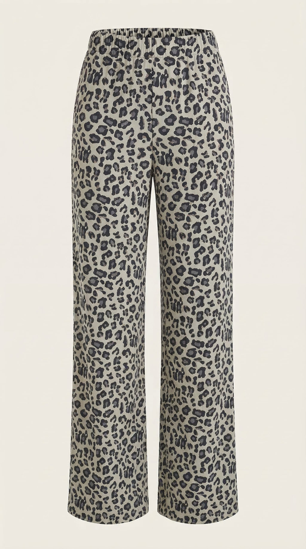 Pantalón Cleo de Estampado Animal con Corte de Pierna Ancha
