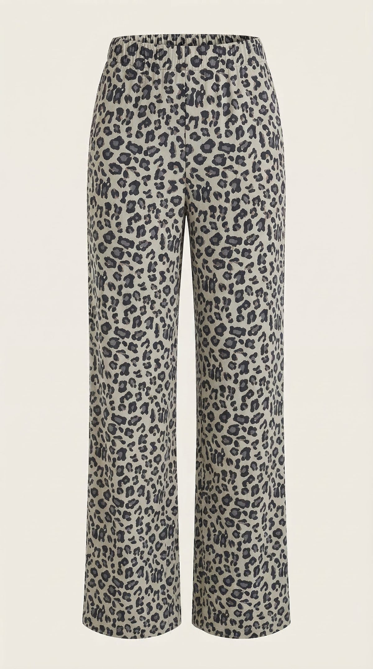 Pantalón Cleo de Estampado Animal con Corte de Pierna Ancha