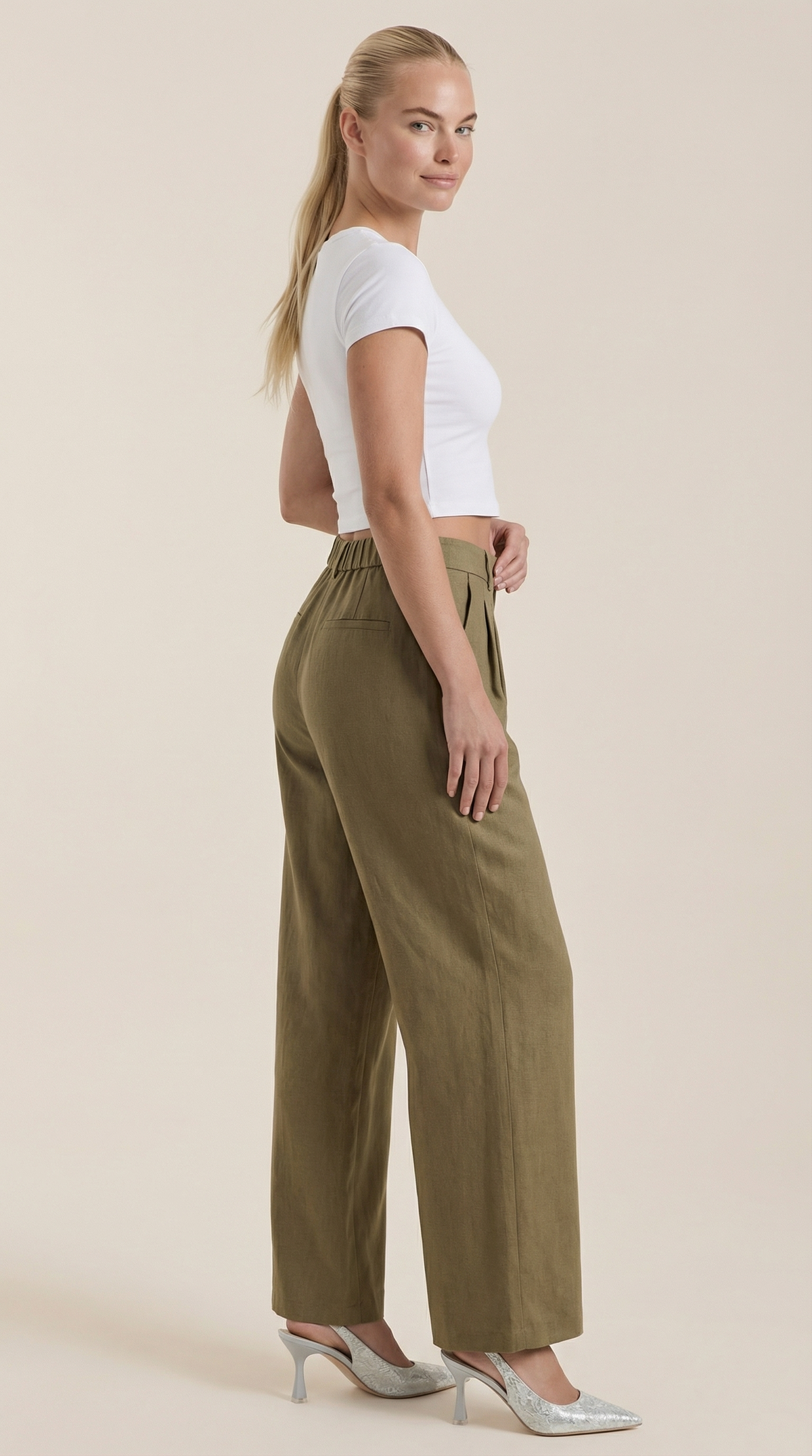 Pantalones Plisados de Cintura Alta Courtney
