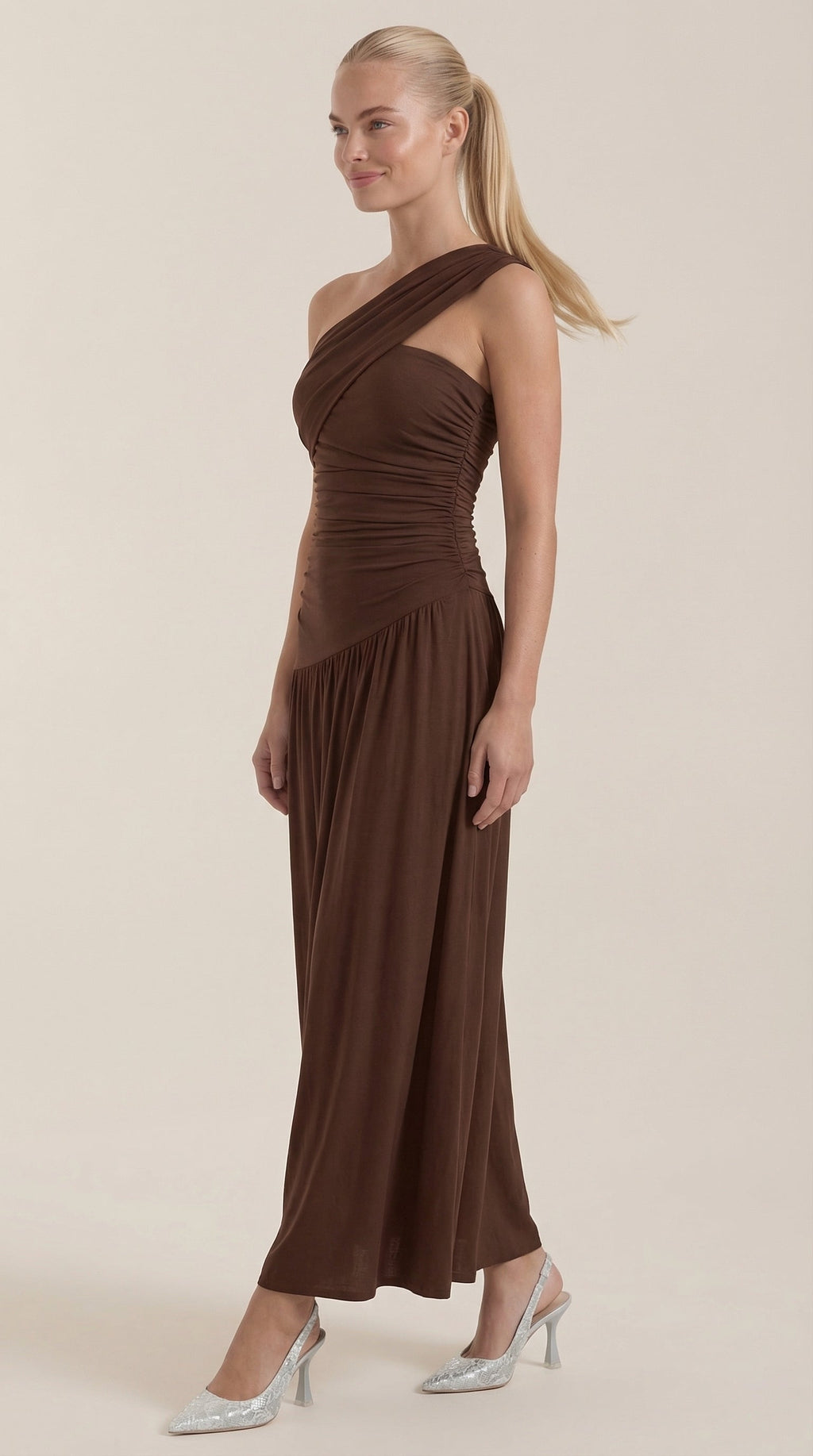 Vestido Largo Enid de Un Solo Hombro