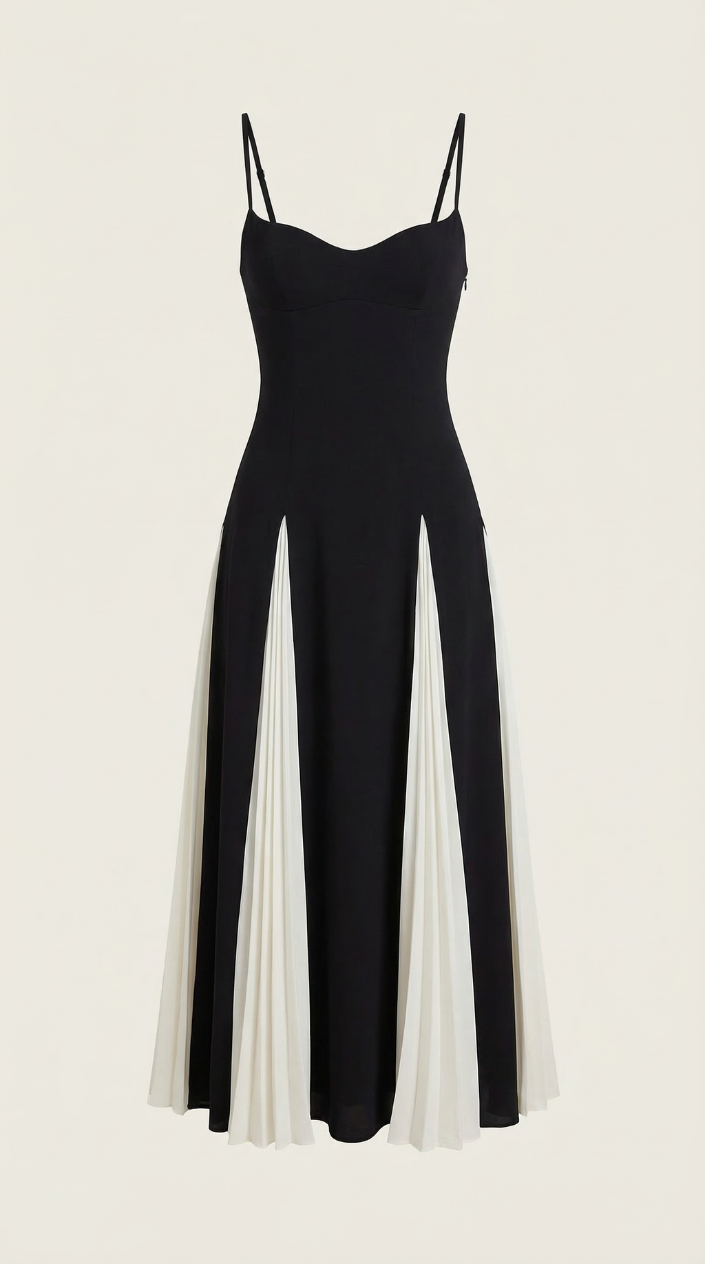 Vestido Midi Godet Plisado Goldie