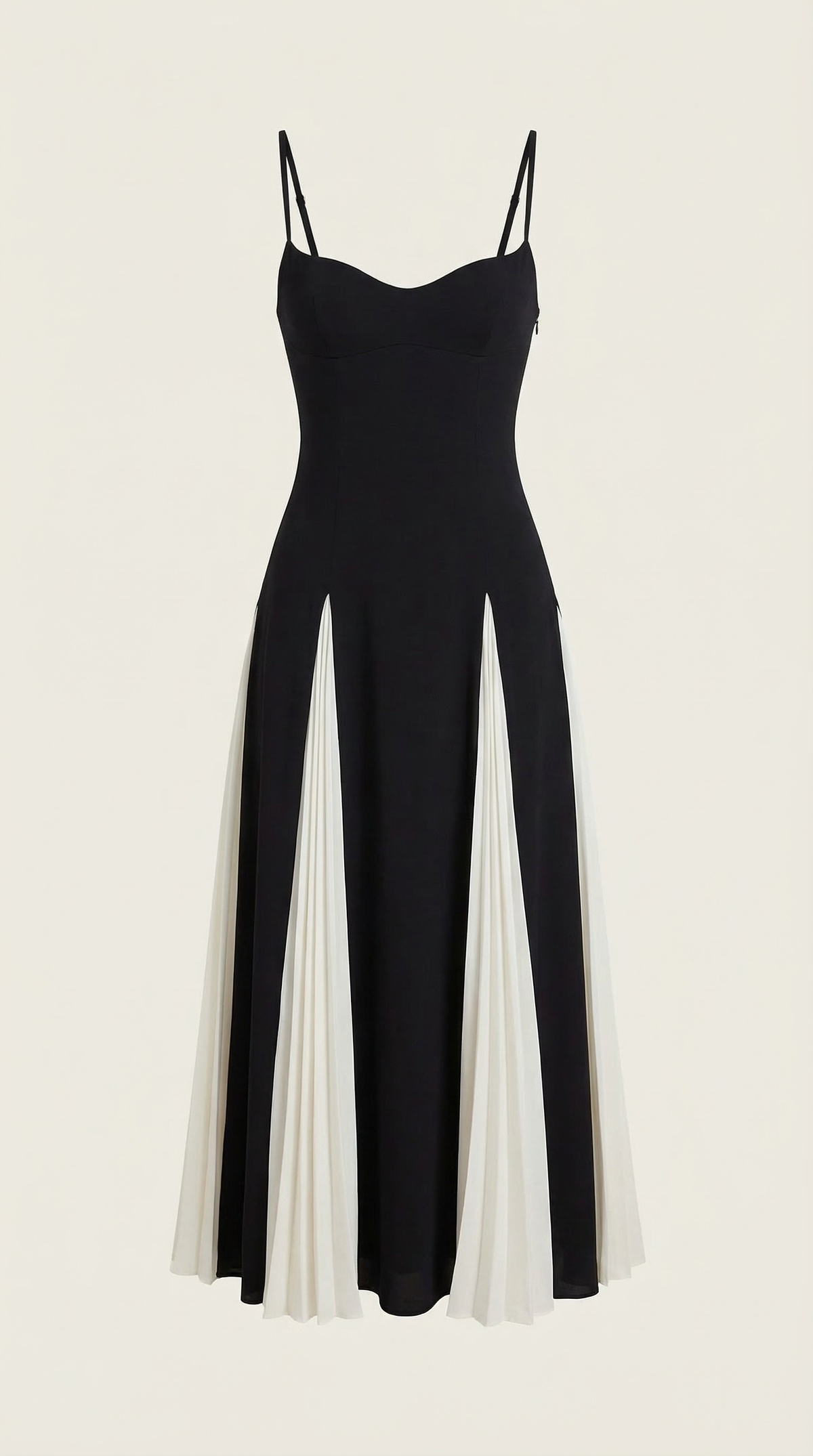 Vestido Midi Godet Plisado Goldie