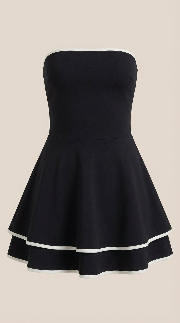 Vestido Mini Greta con Accentos en Contraste