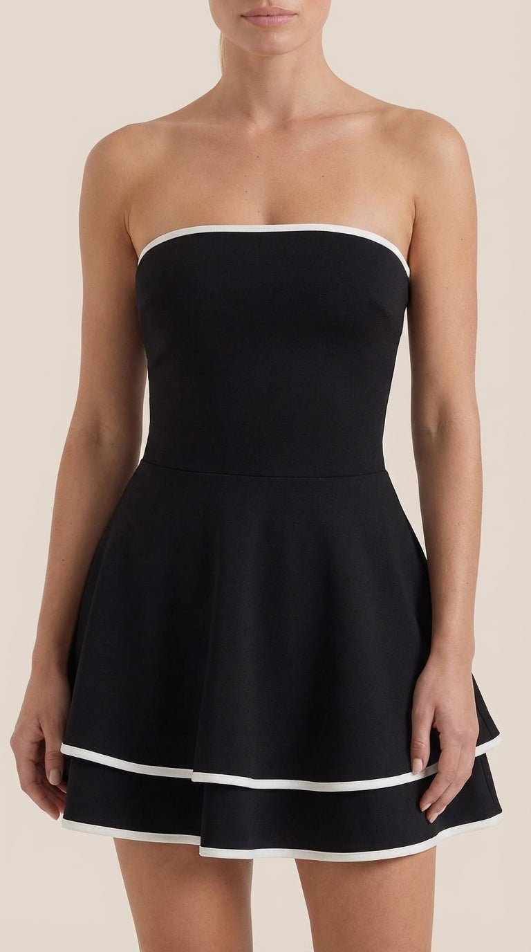 Vestido Mini Greta con Accentos en Contraste