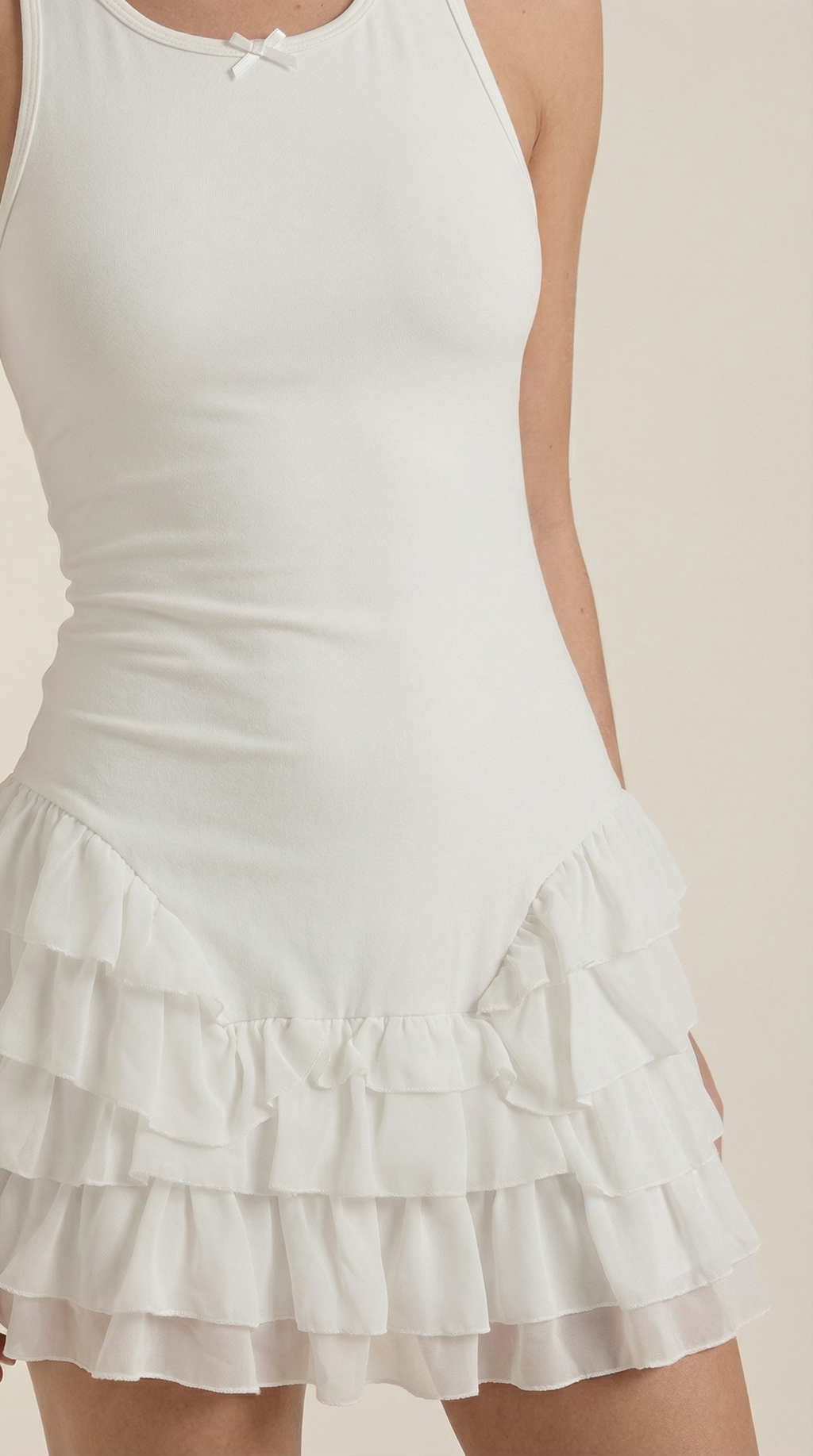 Gwen Mini Vestido con Detalles de Volantes
