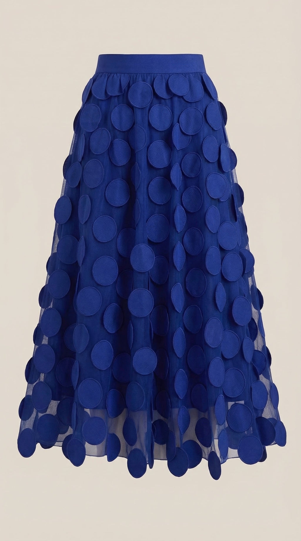 Falda Midi de Malla con Detalles de Puntos Olga