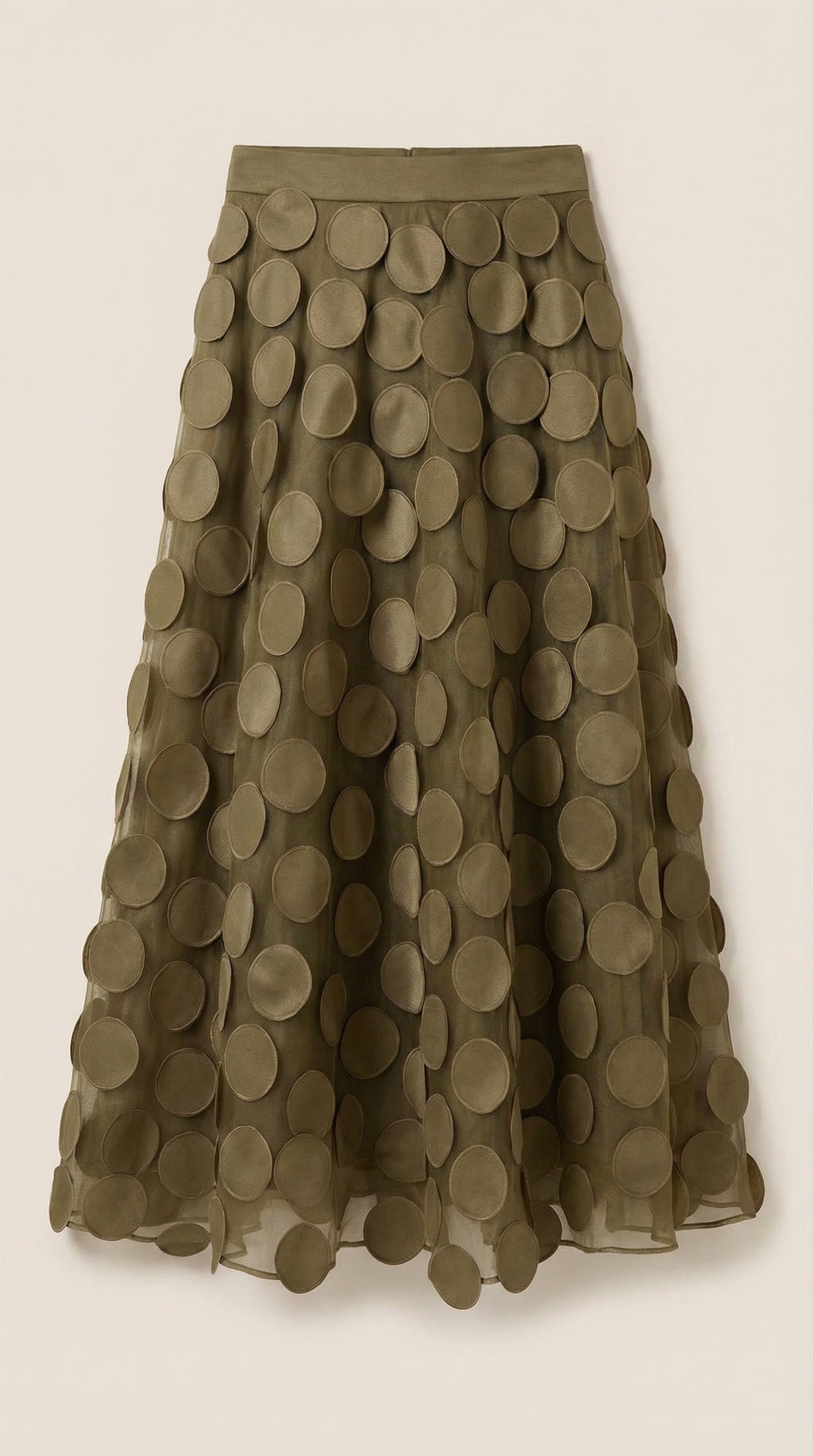 Falda Midi de Malla con Detalles de Puntos Olga