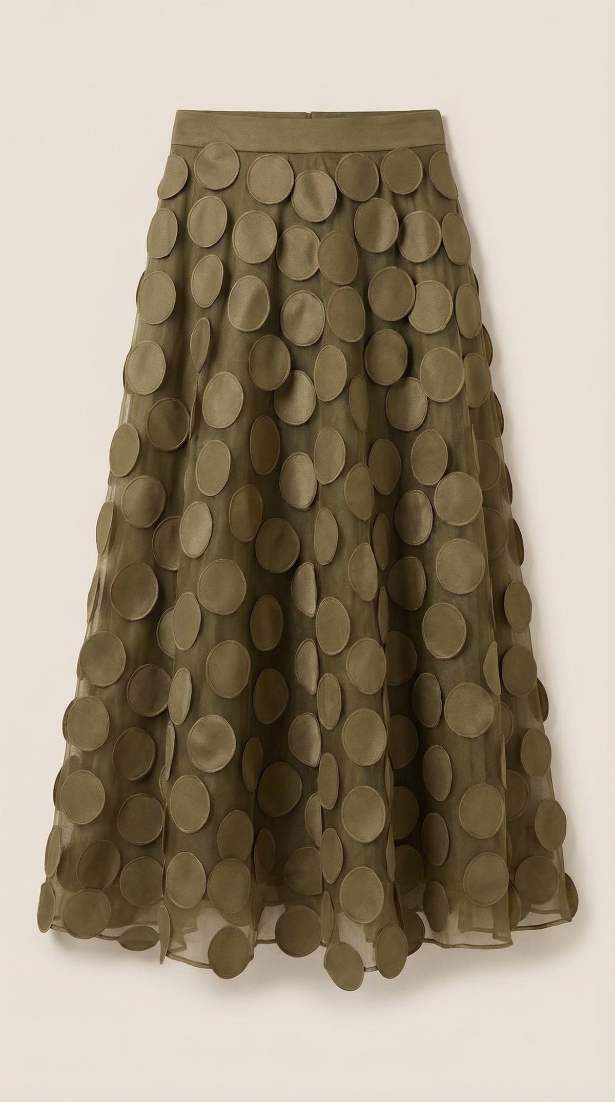 Falda Midi de Malla con Detalles de Puntos Olga