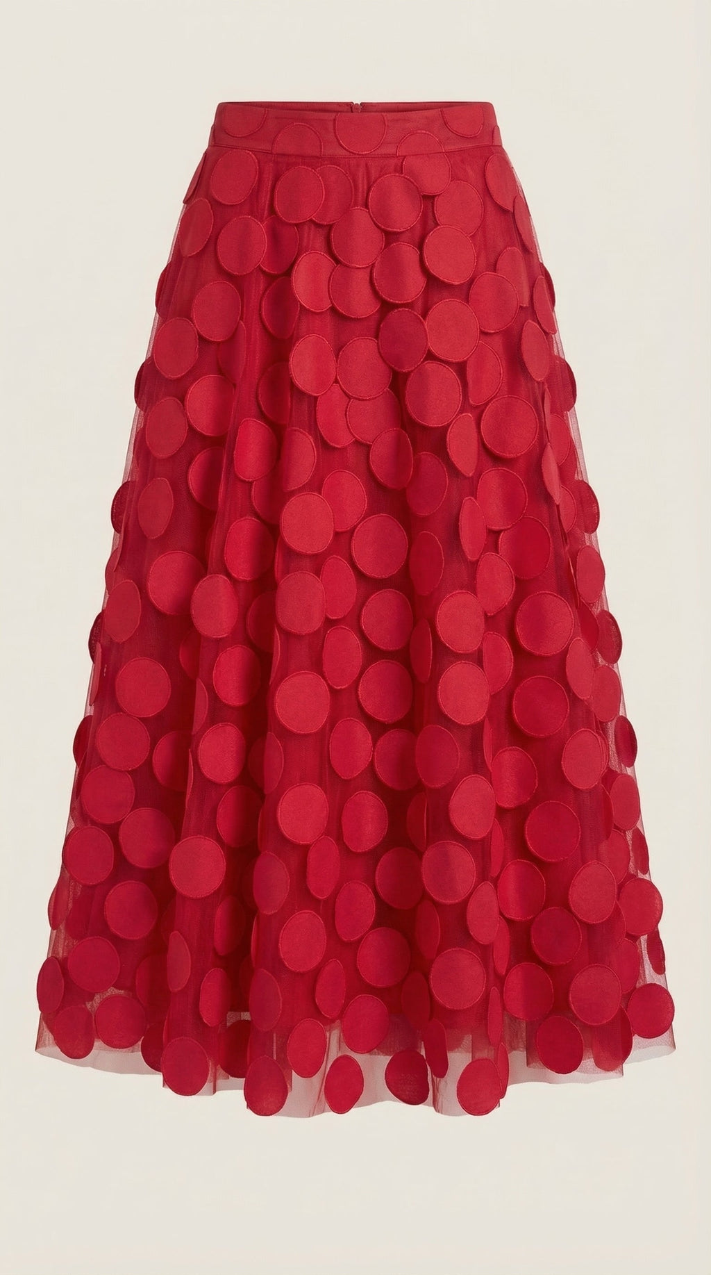 Falda Midi de Malla con Detalles de Puntos Olga