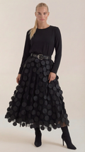 Falda Midi de Malla con Detalles de Puntos Olga