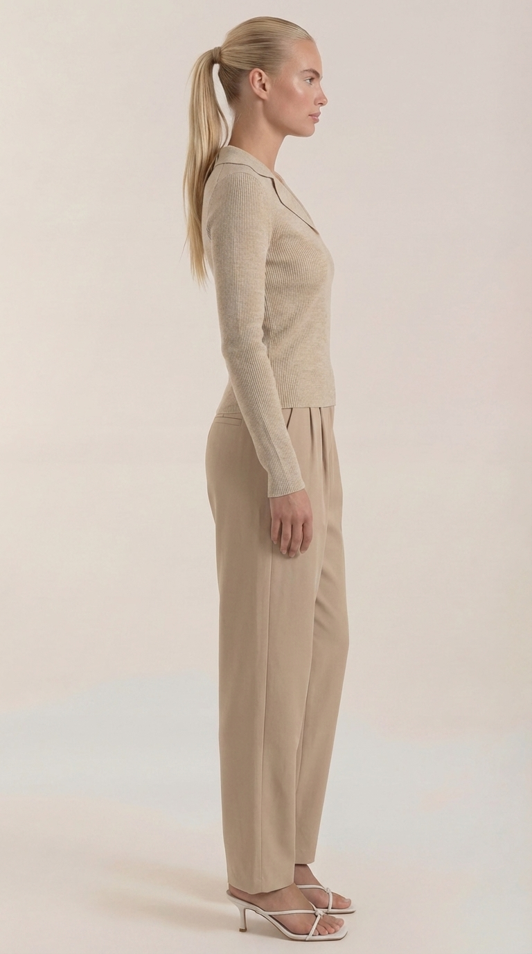 Suéter de punto con cuello elegante