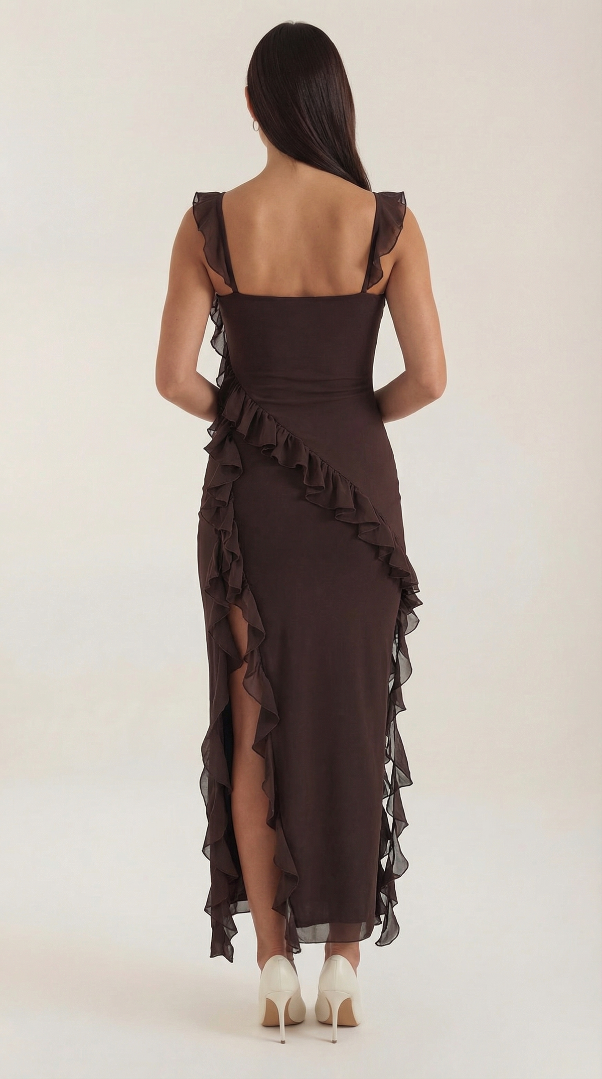 Maxi Vestido Susan con Detalles de Volantes